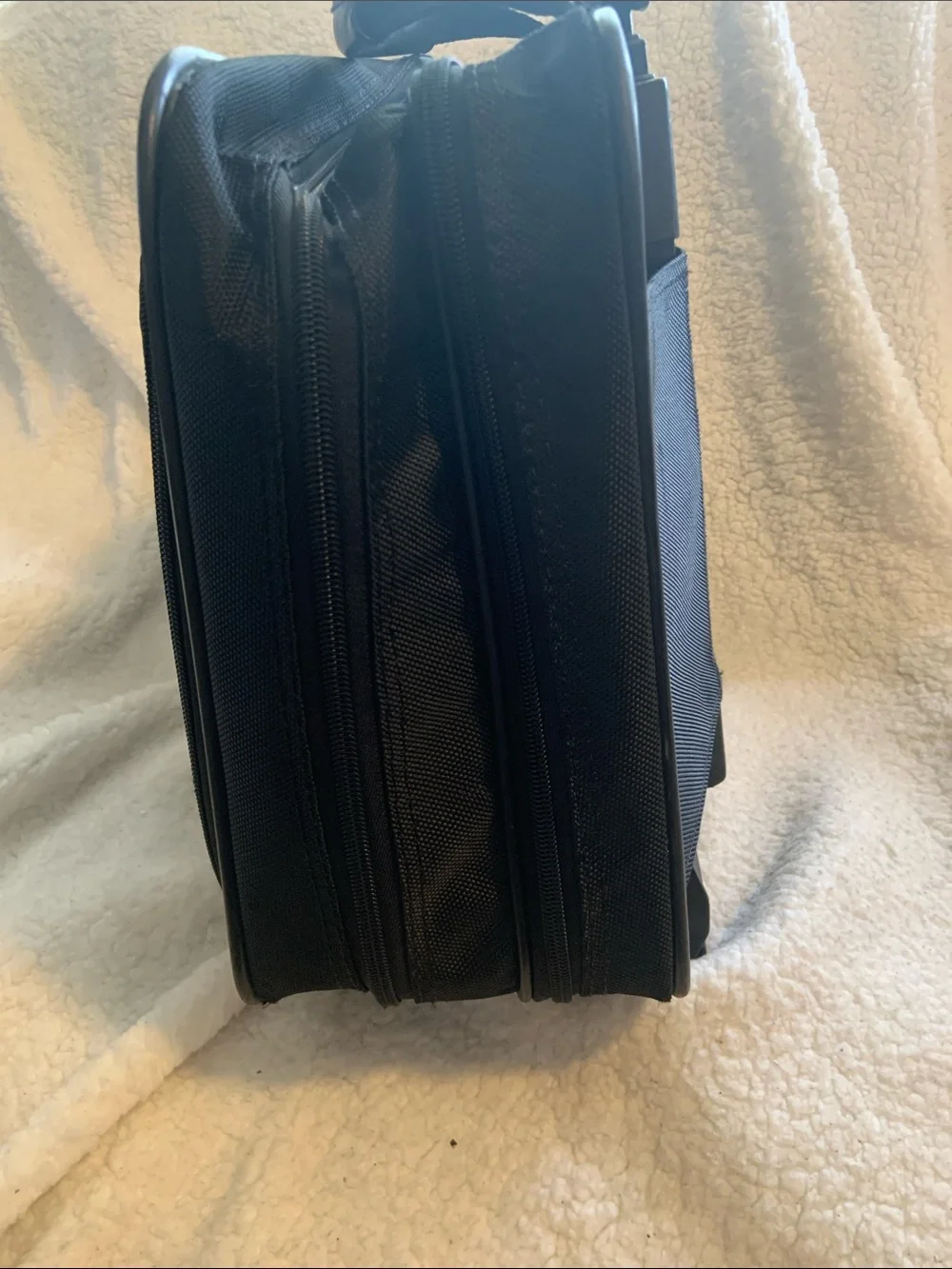 solo Black Rolling Laptop Briefcase with Front Organizer